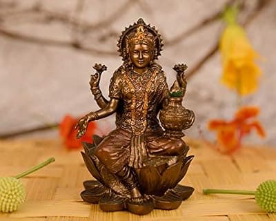 Collectible India Goddess Lakshmi Idol Hindu Laxmi Goddess Statue Home Office Decor (Size 8cm x 5cm) at ₹549 – Amazon