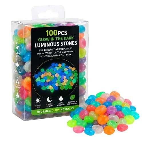 100PCS Glow in the Dark Luminous Garden Pebbles at ₹149 (70% Off)