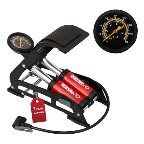 Lyrovo 160 PSI Double Cylinder Portable Foot Pump Air Tyre I at ₹869 – Amazon