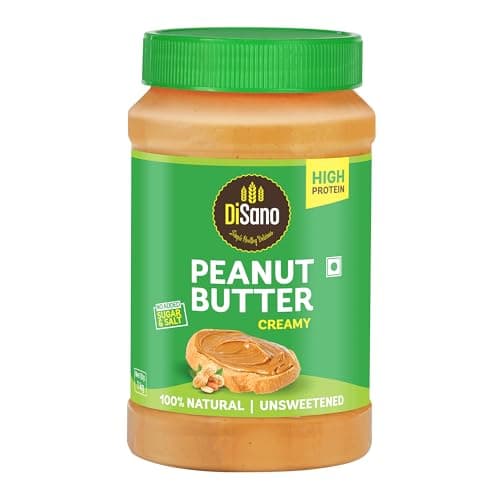 DiSano Natural Peanut Butter Creamy 1kg, Unsweetened, High Protein Peanut Butter with N... at ₹237 (53% Off) – Amazon