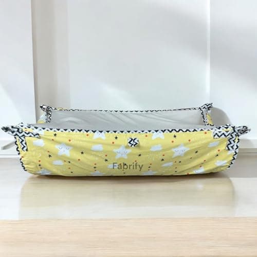 Fabrify Baby Hammock Ghodiyu/Khoyu Soft Cotton Cloth Swing Cradle Safety with Mosquito Net Cover with Zipper (Yellow) at ₹349 – Amazon