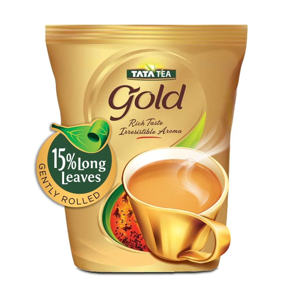 Tata Tea Gold 1kg, Premium Assam Teas With Gently Rolled Aromatic Long Loose Leaves, Rich & Aromatic Chai, Black Tea at ₹395 (27% Off) – Amazon