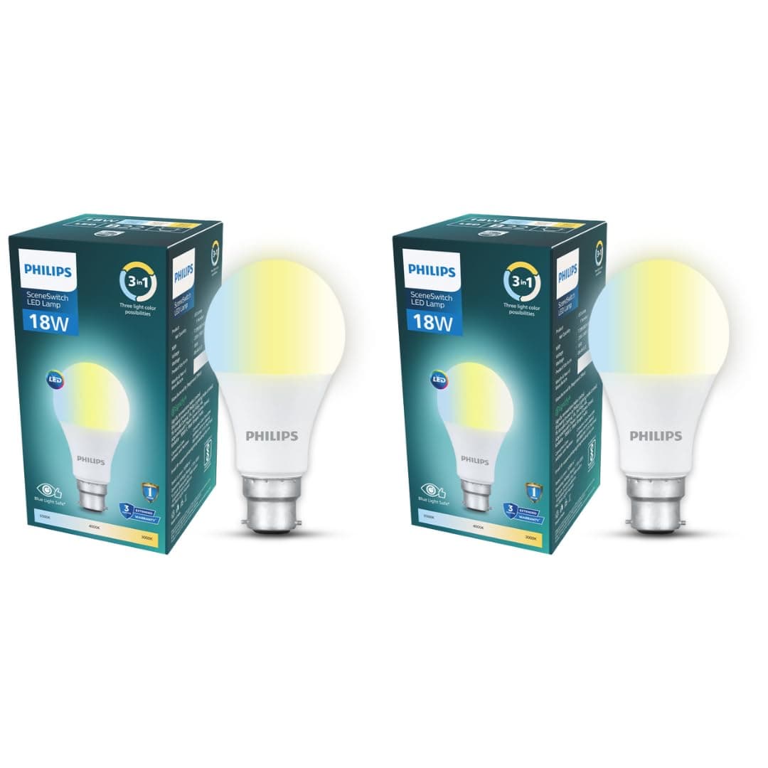 Philips SceneSwitch 18W 3-in-1 LED Bulb (Pack of 2)