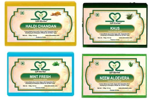 Handmade Soap Combo Kit 10 - Pack of 4 (Haldi Chandan, Neem aloevera, Khus, Mint Soap) (|Gift Pack For Glowing Skin | (4 x 125g) (4 x 125 g) - Amazon at ₹88 (74% Off) – Amazon