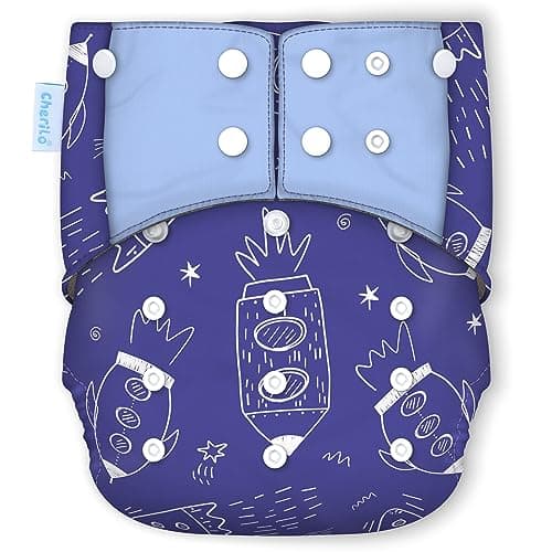 Cherilo Reusable Cloth Diaper for New Born Baby 0 to 3 years, Leakproof, Eco-Friendly Washable Cloth Diapers, No Side Leakage, Adjustable, Free Size Pocket Diaper (1 Galaxy Pattern Diaper + 1 Insert) - Amazon at ₹161 (87% Off) – Amazon