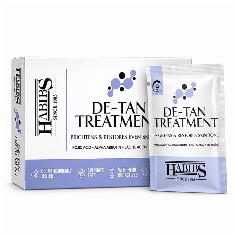 Habibs De-Tan Treatment Kit Skin Brightening & Tan Removal Evens Skin Tone Salon Professional Formula Suitable for All Skin Types 12g X 6 at ₹114 – Amazon