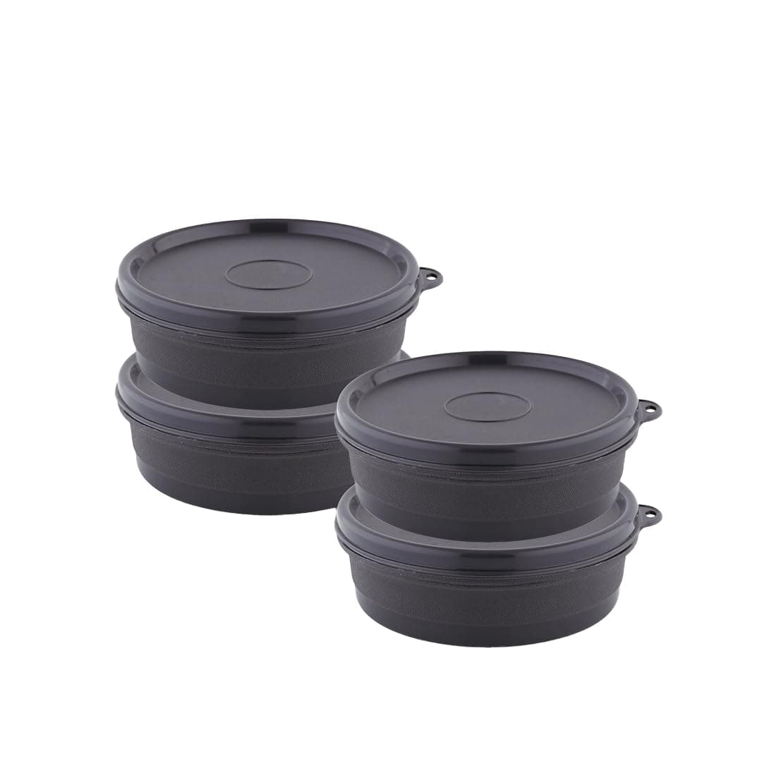 ATTRO Micron Stainless Steel Double Wall Storage Containers, Set of 4, Airtight and Leak Proof