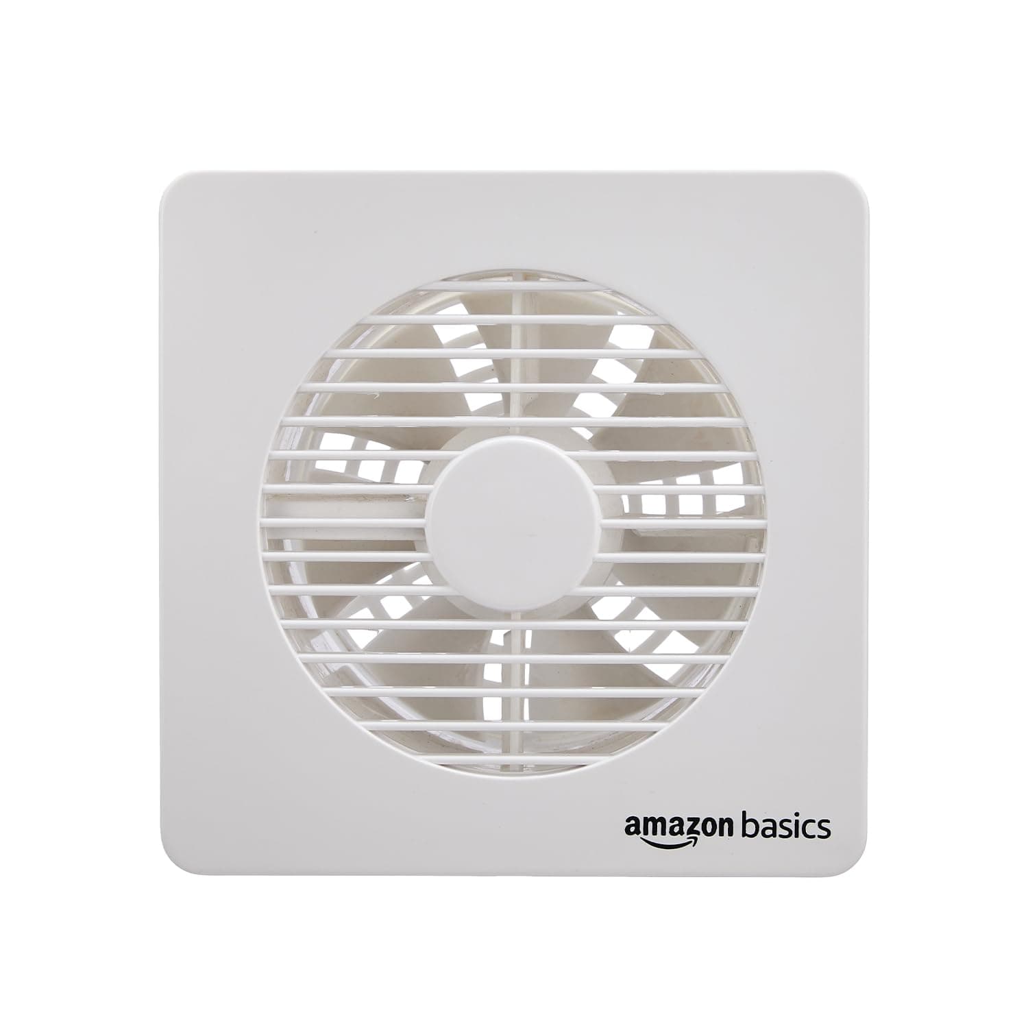 Amazon Basics Axial 6" Window Fan, 22W, 7 Blades, 135mm Sweep, Low-Noise Wall-Switch Exhaust Fan, White