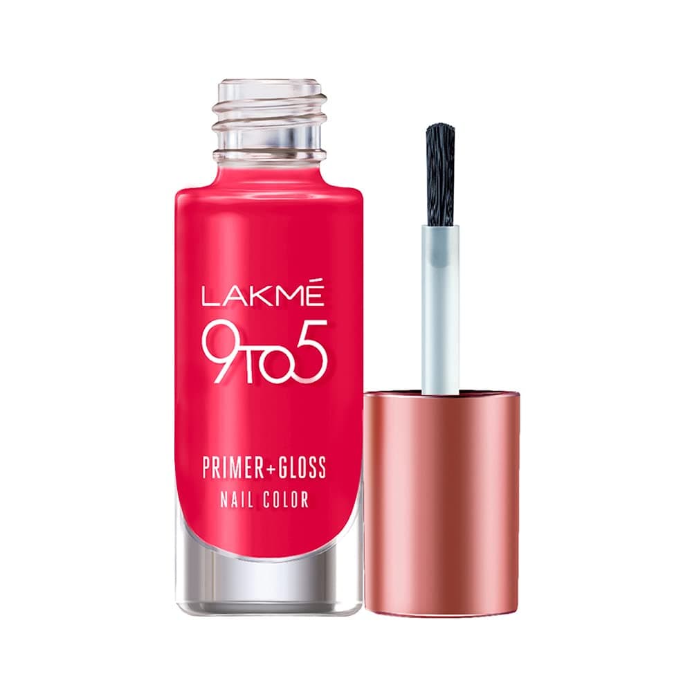 LAKMÉ 9 To 5 Primer + Glossy Finish Nail Colour|| Redcarnival|| 6Ml at ₹126 (52% Off) – Amazon