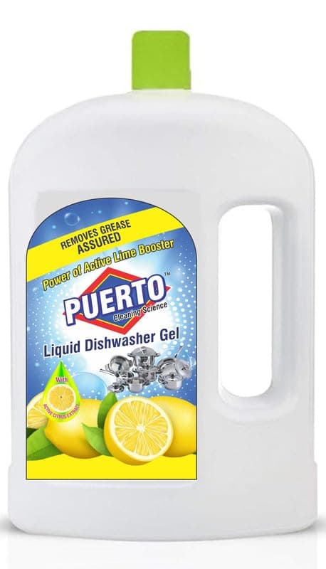 Puerto Dishwash Gel Refill Can, (Lemon) - 1 Ltr (Pack of 1)| Leaves No Residue and foul smell| Grease Cleaner For All Utensils |Super Saver Pack - Amazon at ₹86 (61% Off) – Amazon