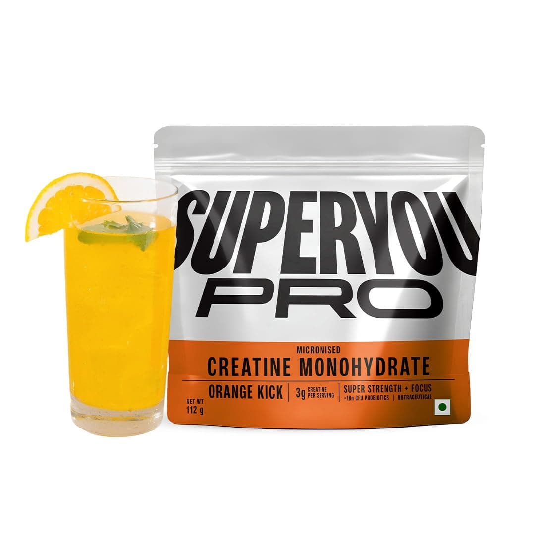 SuperYou Pro Micronized Creatine Monohydrate 112g, 33 Servings β Orange Kick