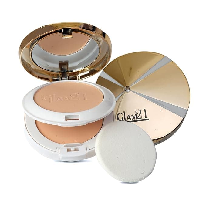 Glam21 Natural Essence Oil-Control 2-in-1 Compact Powder| Long Lasting for Makeup Matte Finish with Vitamin-E| All Skin Type | Tan-03 at ₹163 – Amazon