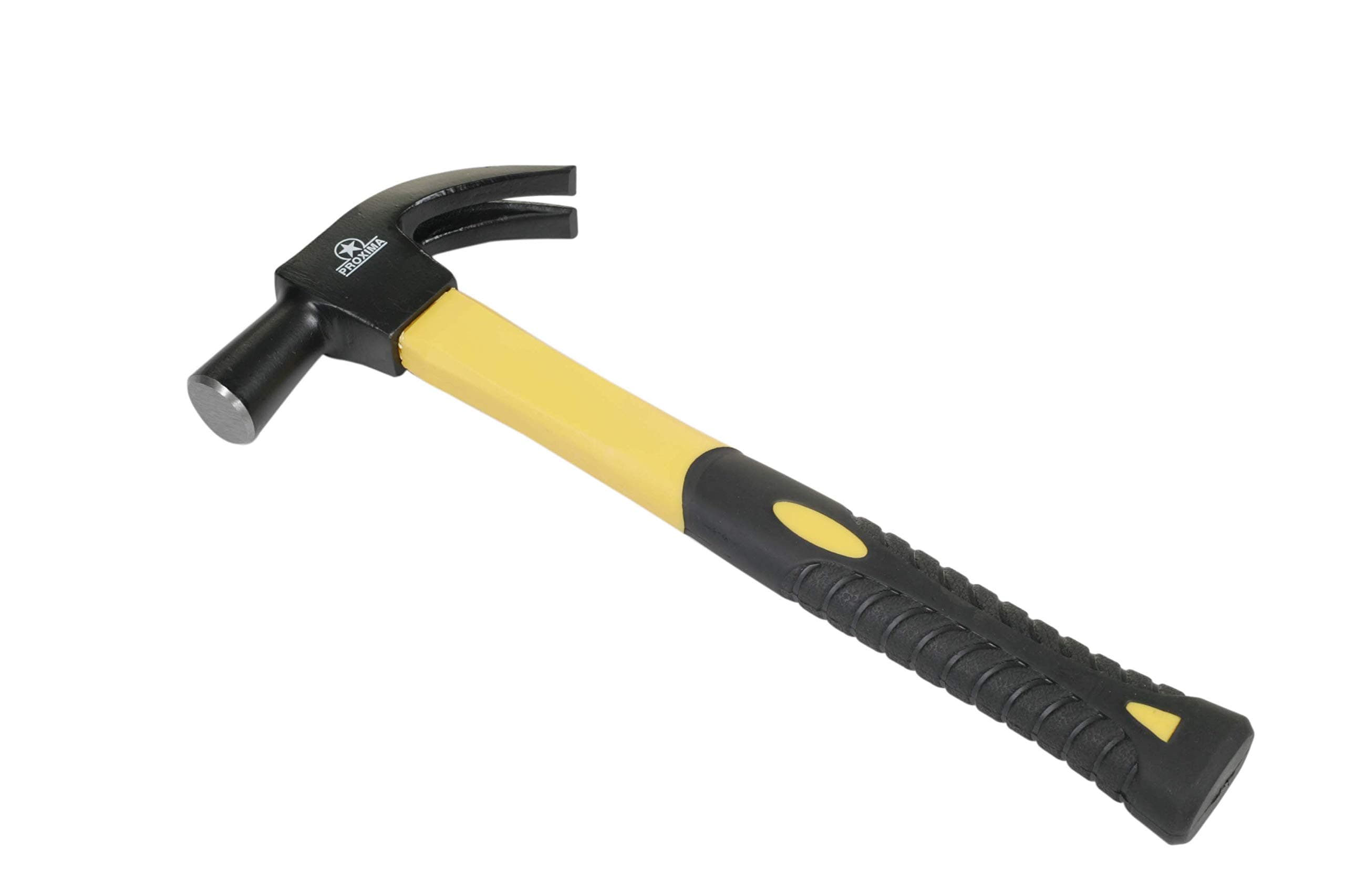 Proxima Steel Claw Hammer, English Pattern, Fiberglass Handle, 16oz Head and 275mm Handle