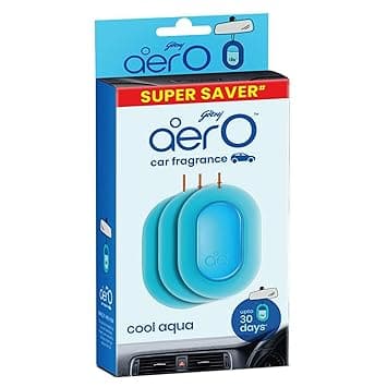 Godrej aer O – Hanging Car Air Freshener – Cool Aqua Pack of 3 (22.5g) | Gel Lasts up to 30 days | Car Accessories at ₹249 – Amazon