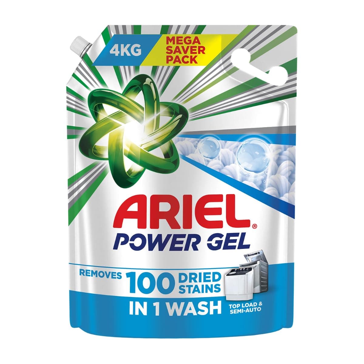 Ariel Power Gel Liquid Detergent 4kg (Top Load & Semi Auto)