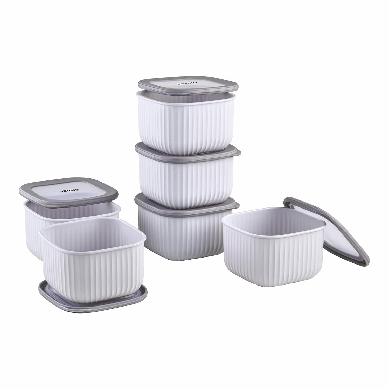 Amazon Basic Square Storage Containers Set of 6, 1.4L Each