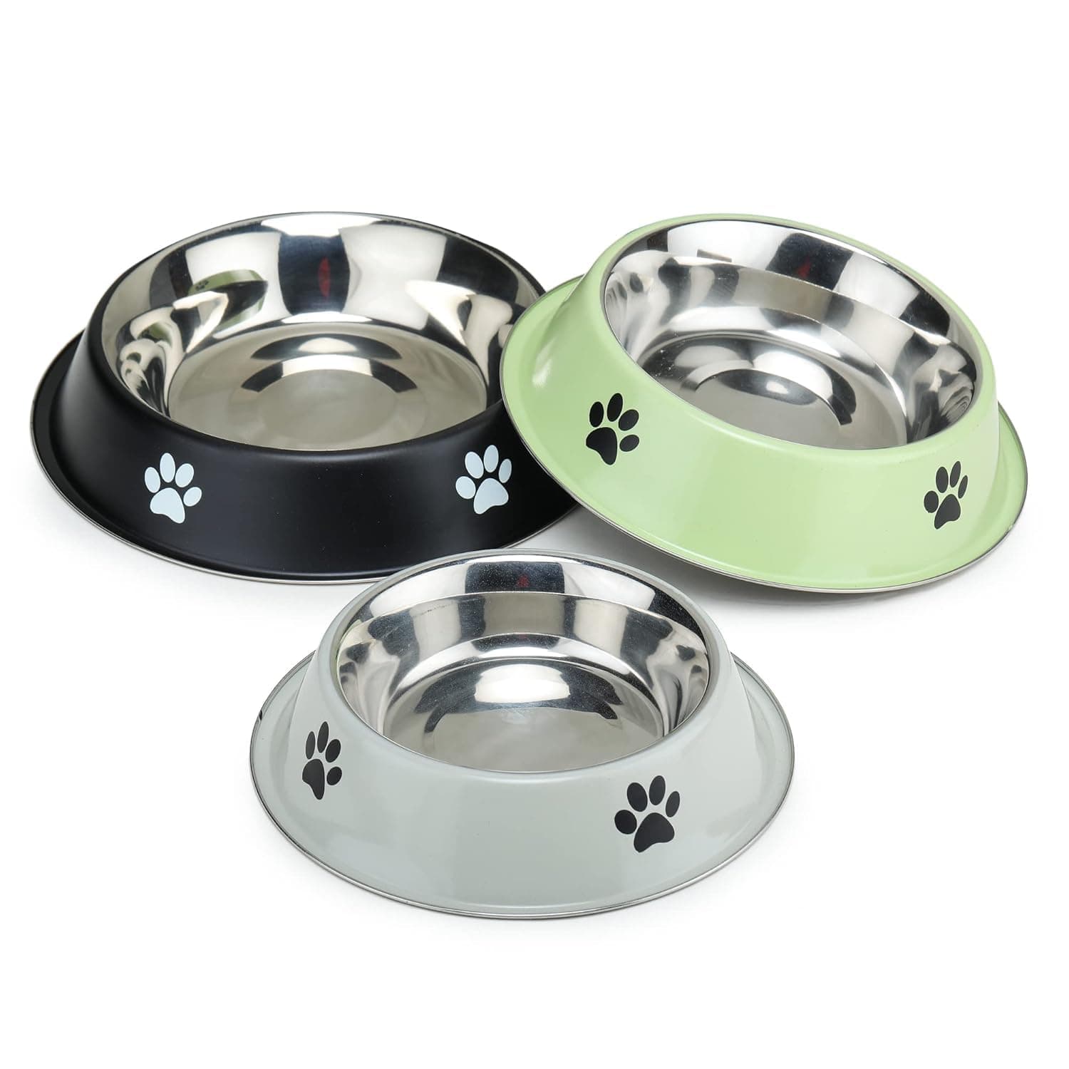 PremiumAV Stainless Steel Pet Bowl 1500ml with Anti-Skid Non-Slip Rubber Base