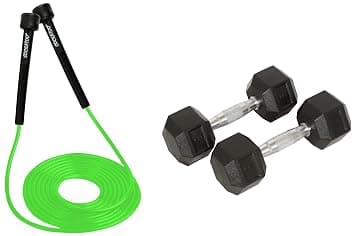 Cockatoo Skipping Rope & Hex Dumbbells (Pack of Two) 10 kg Each at ₹916 – Amazon
