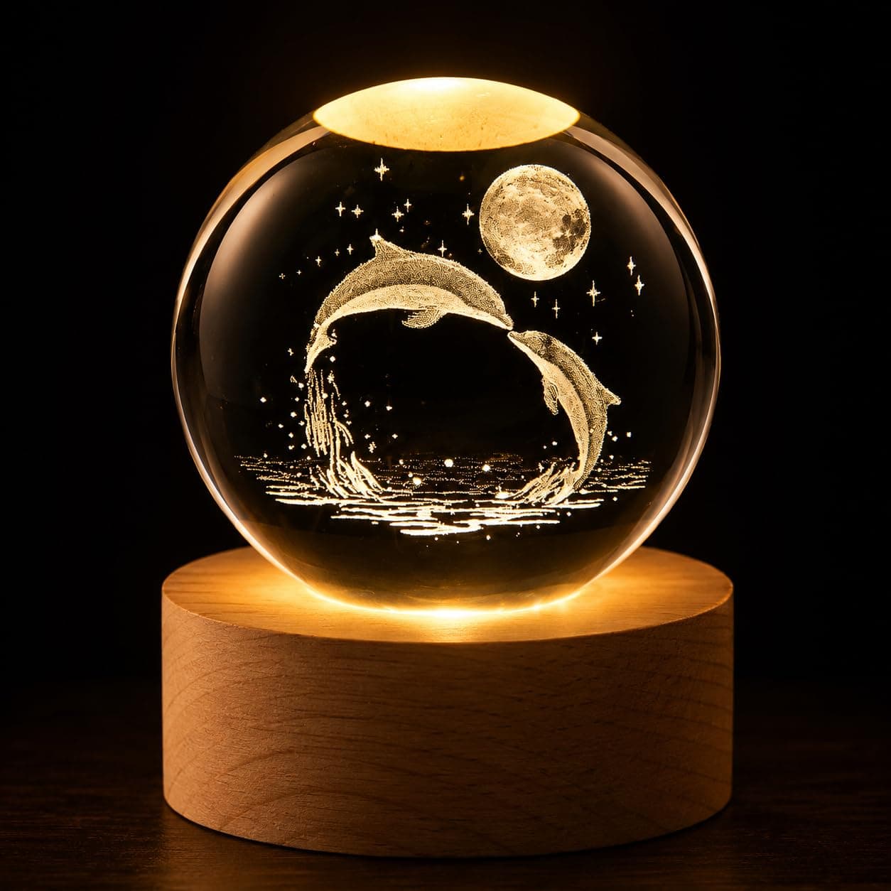 Quace 3D Dolphin Crystal Ball LED Night Lamp at ₹169 – Amazon