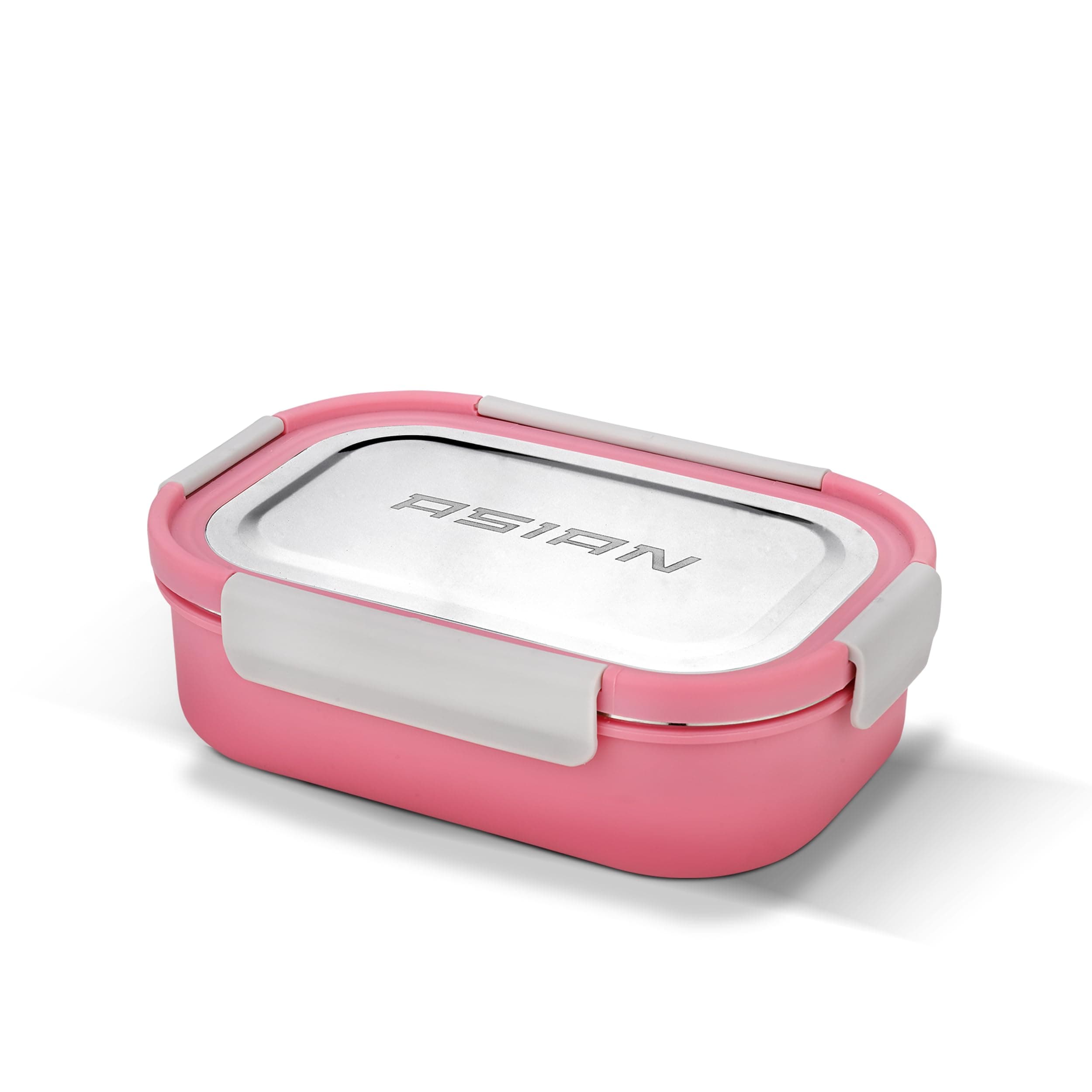 Asian Plastowares Snack Pack SS Lunch Box, Leak-Proof Airtight Tiffin, Pink
