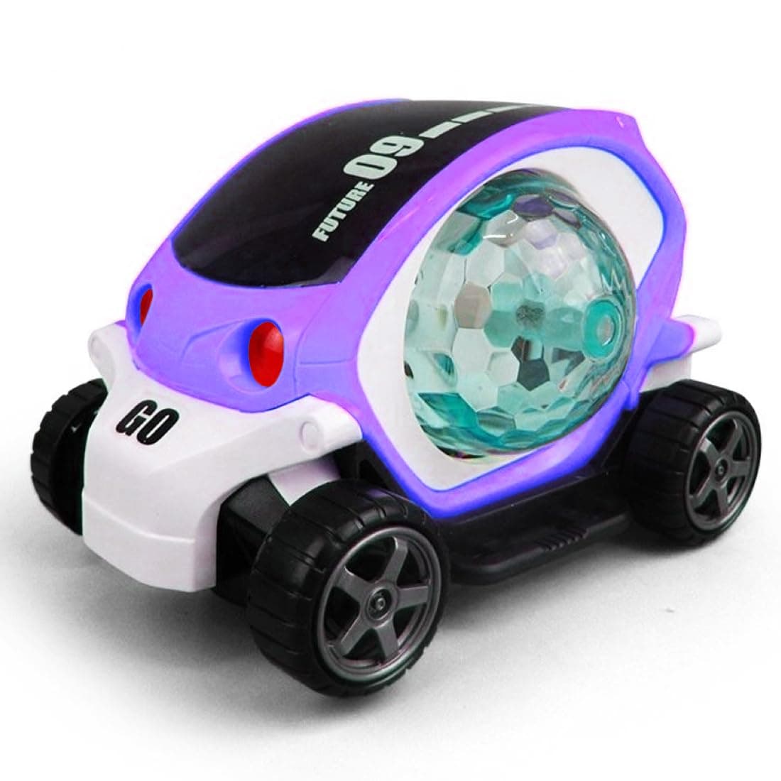 VGRASSP Bump and Go Action 360 Degree Rotating Battery Operated Future Stunt Car Toy for Kids - with Beautiful and Colorful 4D Lights and Dynamic Music (Purple) at ₹180 (64% Off) – Amazon
