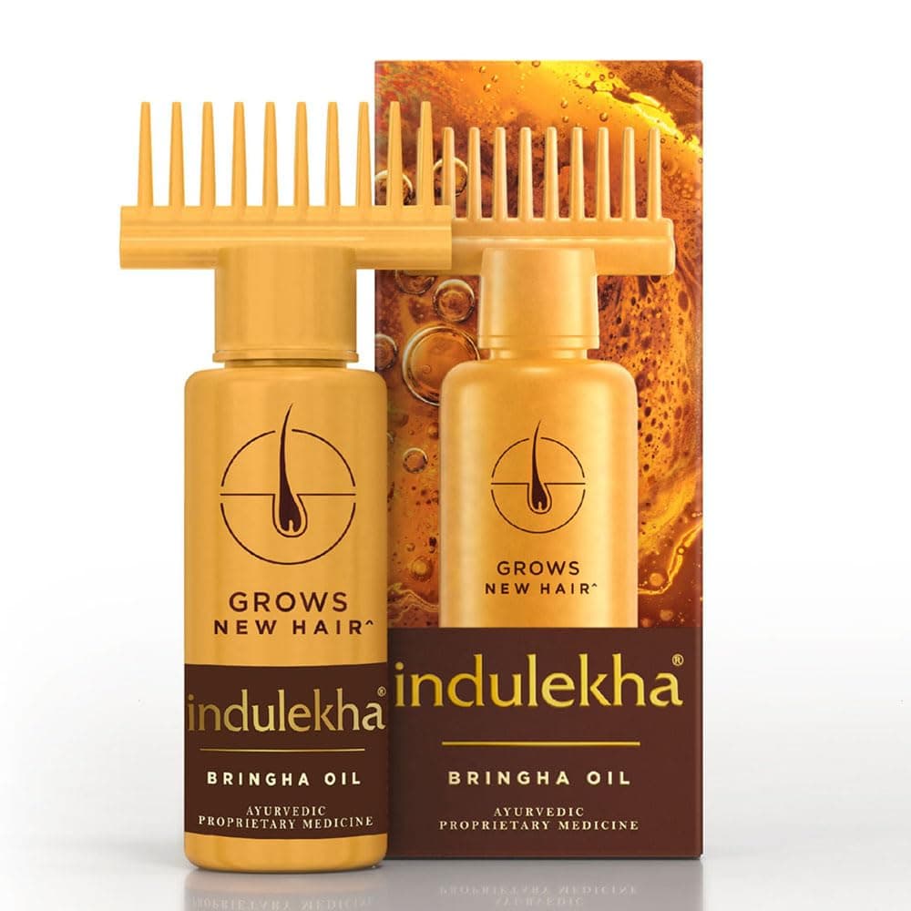 Indulekha Bringha Ayurvedic Hair Oil 100 ml|| Hair Fall Control and Hair Growth with Bringharaj & Coconut Oil - Comb Applicator Bottle for Men & Women at ₹294 (43% Off) – Amazon