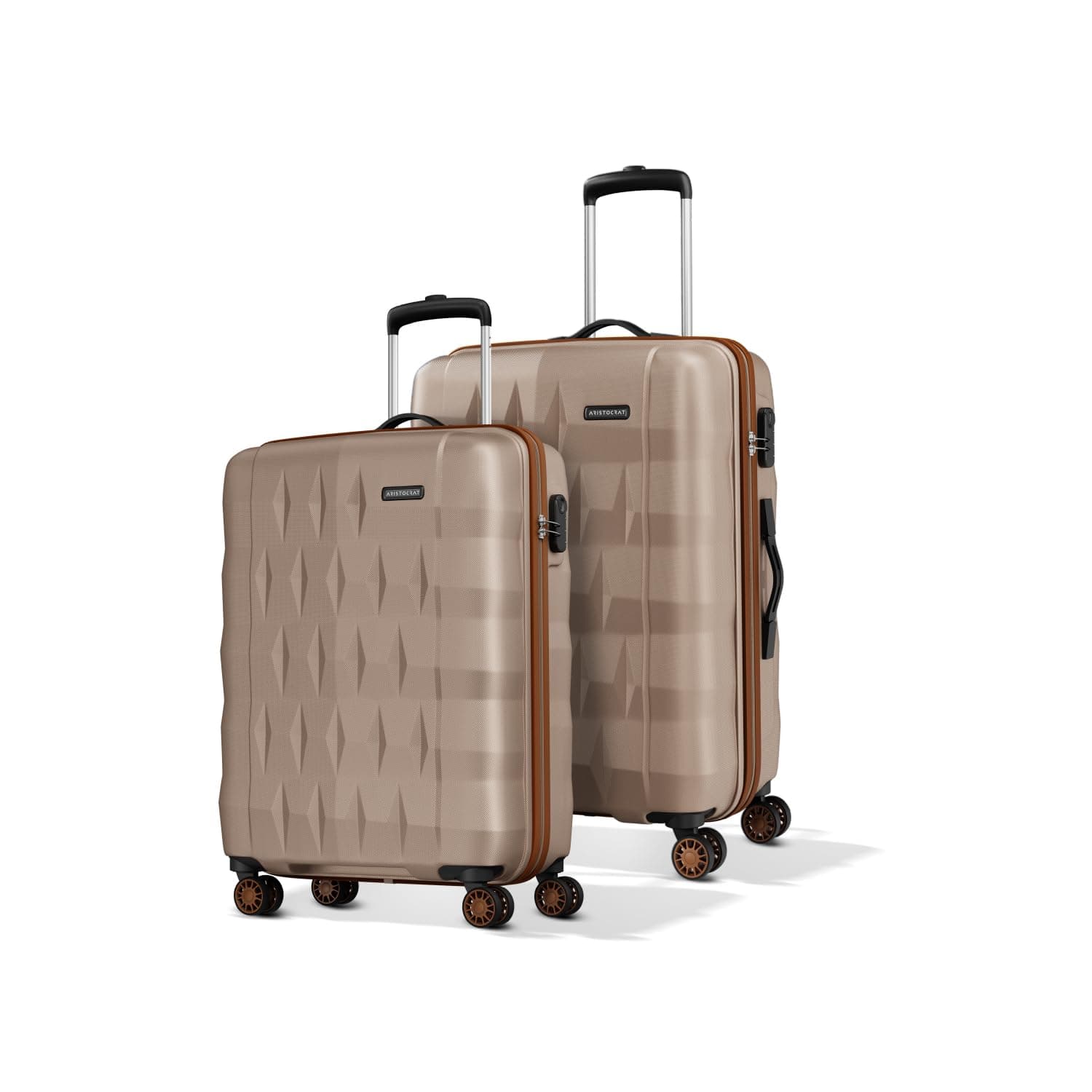 Aristocrat Comet Hard Case Trolley Bags, Set of 2 (Cabin + Medium), Champagne at ₹2889 – Amazon