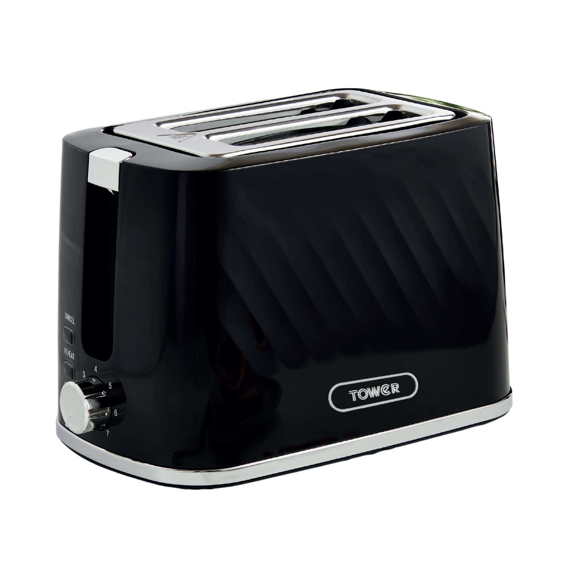 Tower Windsor 2 Slice Pop Up Toaster, Self-Centring Slots, 7 Browning Levels, 800W
