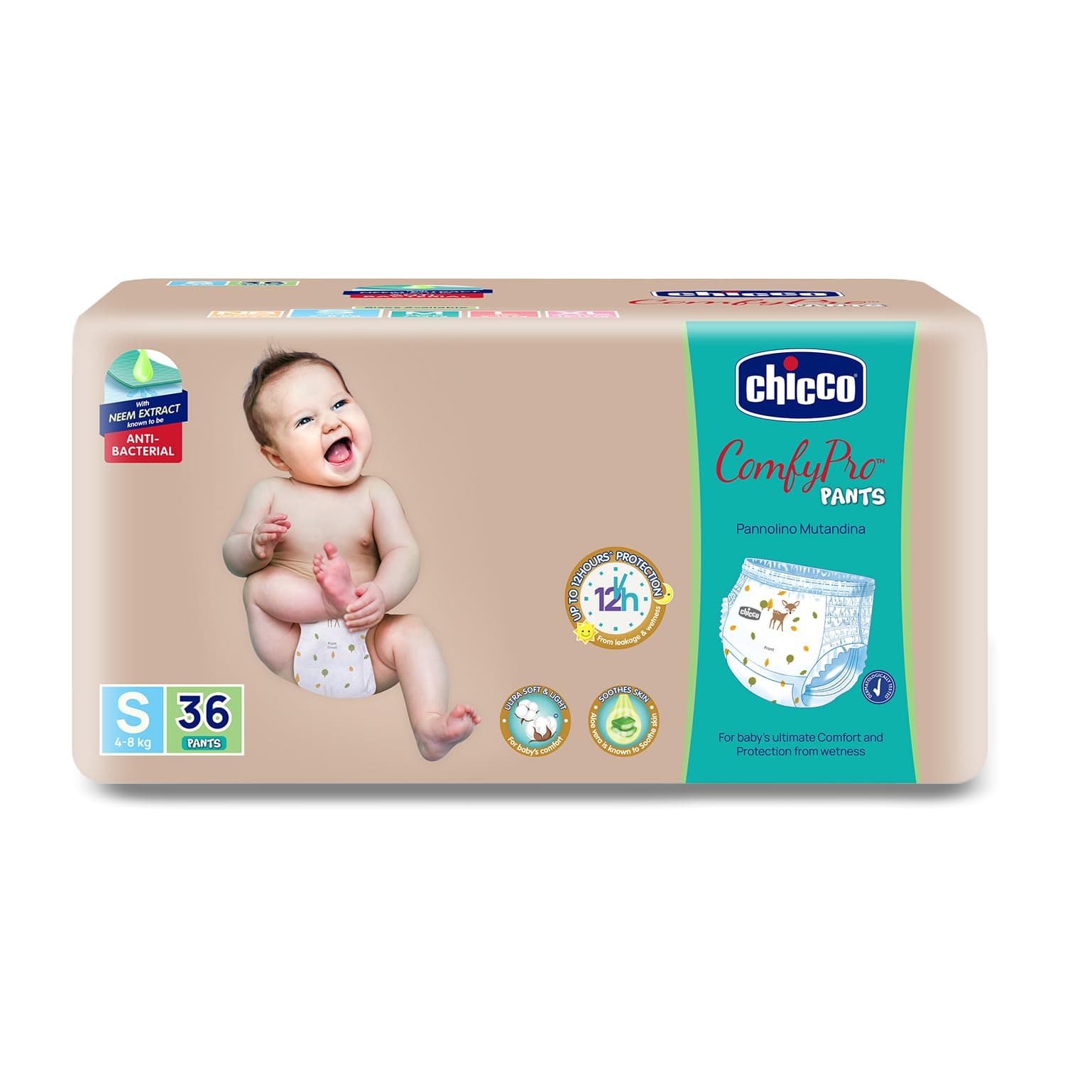 Chicco Comfy-Pro Pant Style Baby Diapers, Small (4-8 Kg), 36 Count at ₹298 – Amazon