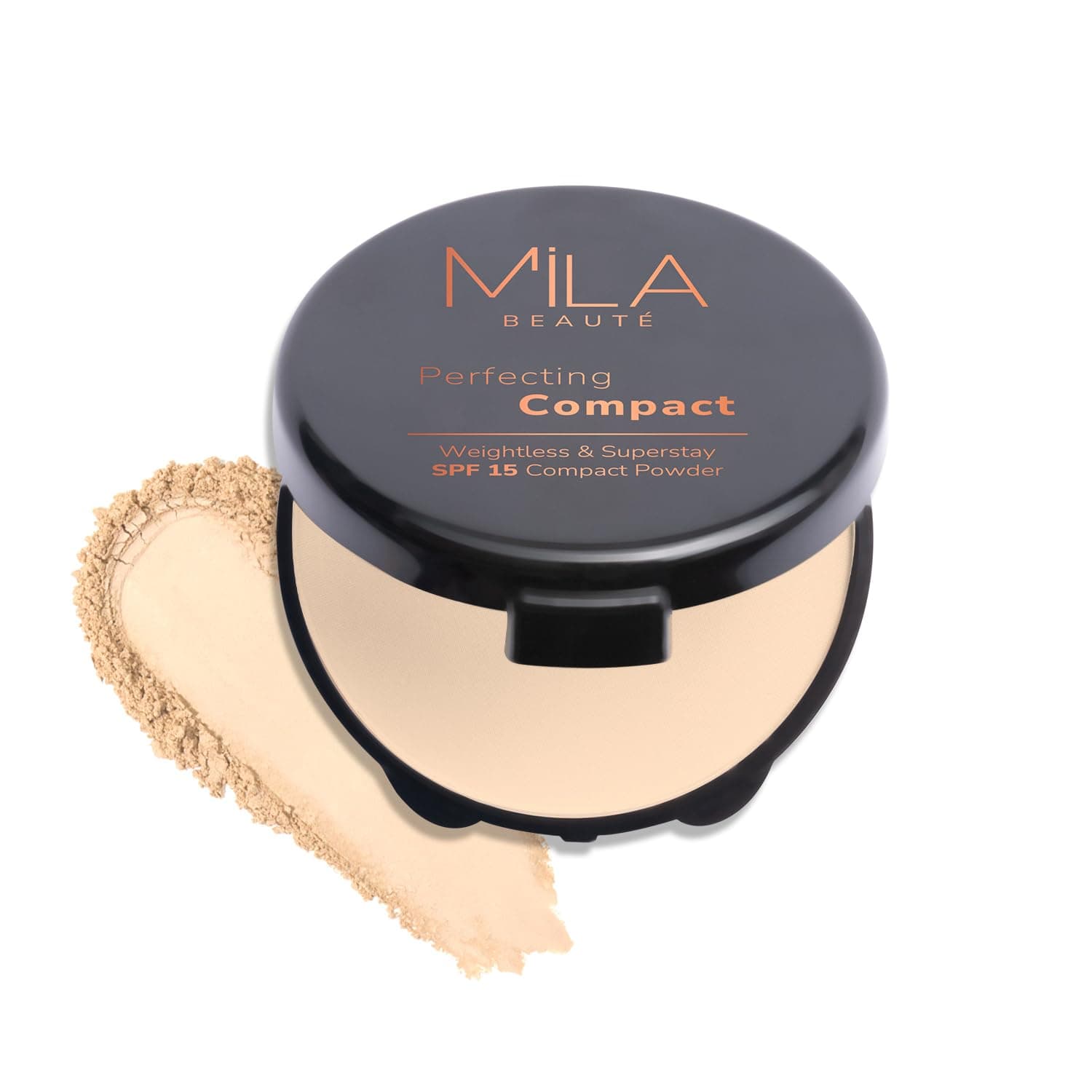 Mila Beauté Perfecting Compact Powder, Matte Finish SPF 15