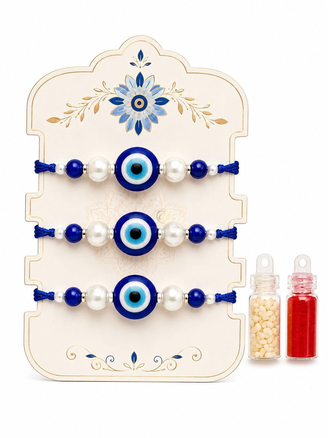 Evil Eye Rakhi Set of 3 for Brother, Bhabhi, Sister and Kids at ₹149 – Amazon