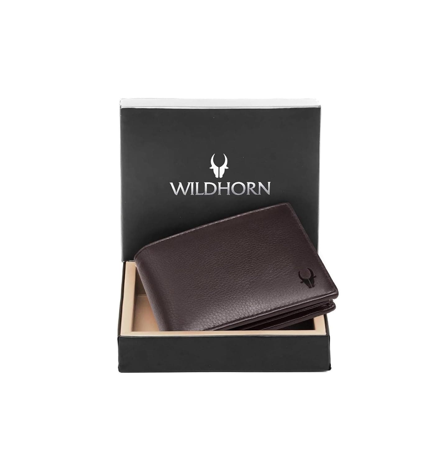 WildHorn Original Leather Wallet for Men — 9 Card Slots, Coin Pocket (Brown)