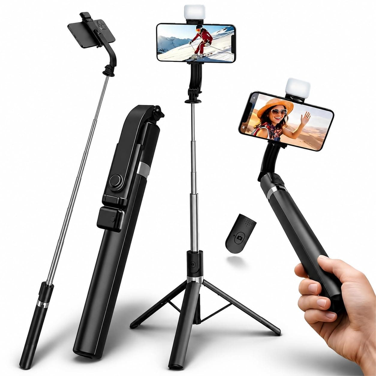 3-in-1 Extendable Bluetooth Selfie Stick with Tripod Stand