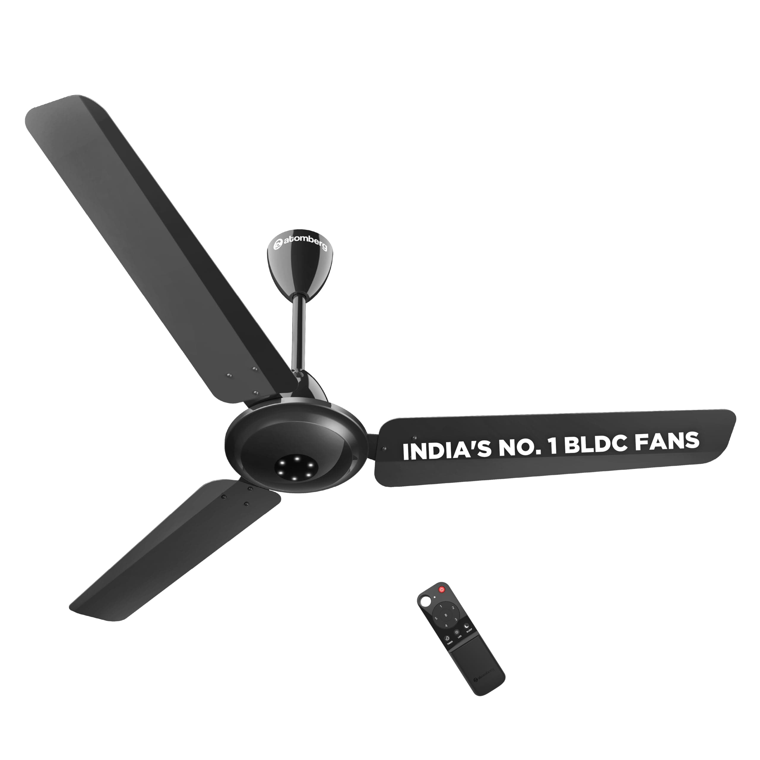 atomberg Efficio Alpha 1200mm BLDC Ceiling Fan (Gloss Black)