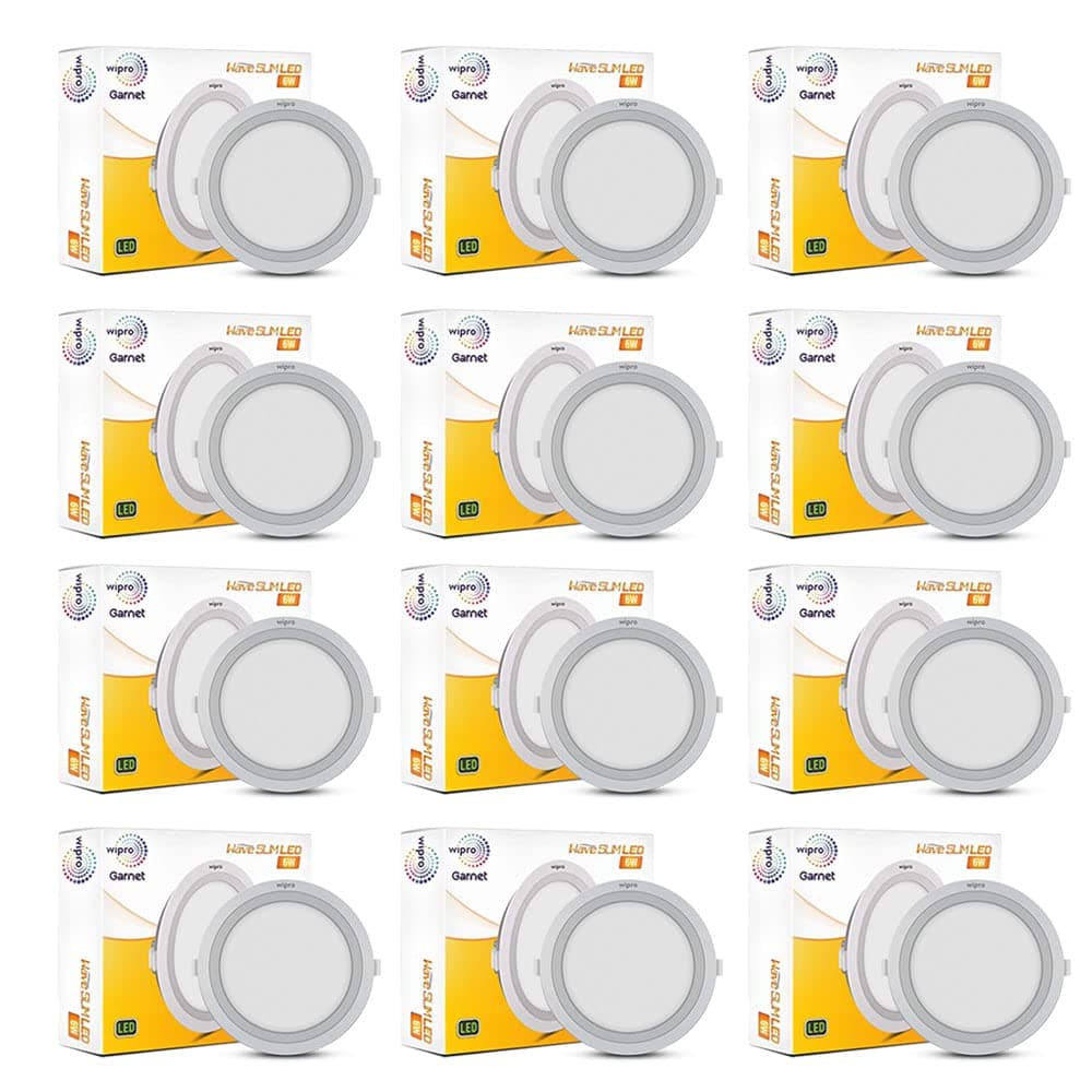 wipro Garnet 6W Round LED Wave Panel Light, Warm White