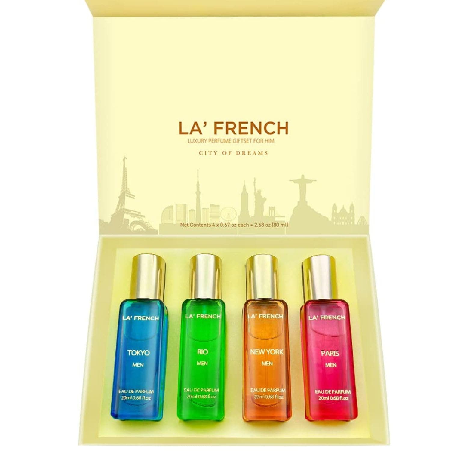 La French Luxury Perfume Gift Set for Men – 4 × 20ml | Spicy, Floral, Musk & Fresh Long-Lasting Fragrances | Premium Men’s Perfume Collection at ₹299 (65% Off) – Amazon