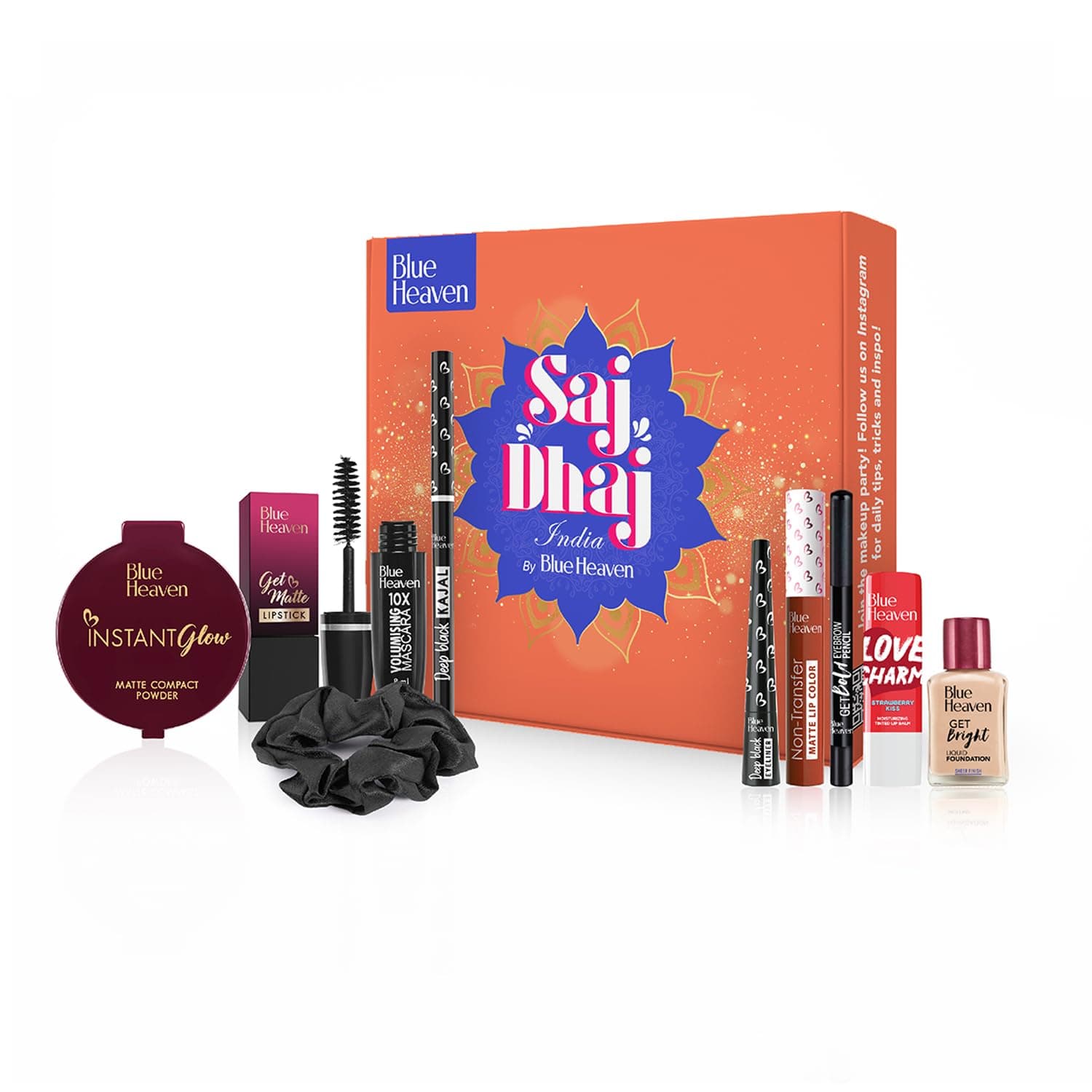 Blue Heaven Saj Dhaj Festive Makeup Kit for Women, Full Face Combo, Fair Tone, Pack of 10