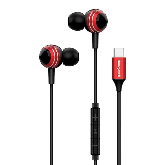 Honeywell Suono P70 Wired in Ear Earphones with Built in Mic 10mm*2 Drivers, Noise Cancelling and Ultra HD Mic, IPX4, Voice Assistant Enable at ₹503 – Amazon