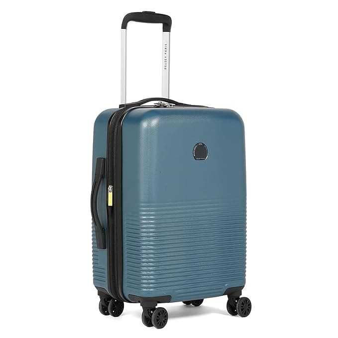 DELSEY PARIS Marina 54.5cm Small Cabin Hard Trolley (8 Wheels, Expandable, TSA Lock, Blue) at ₹4,599 (76% Off) – Amazon