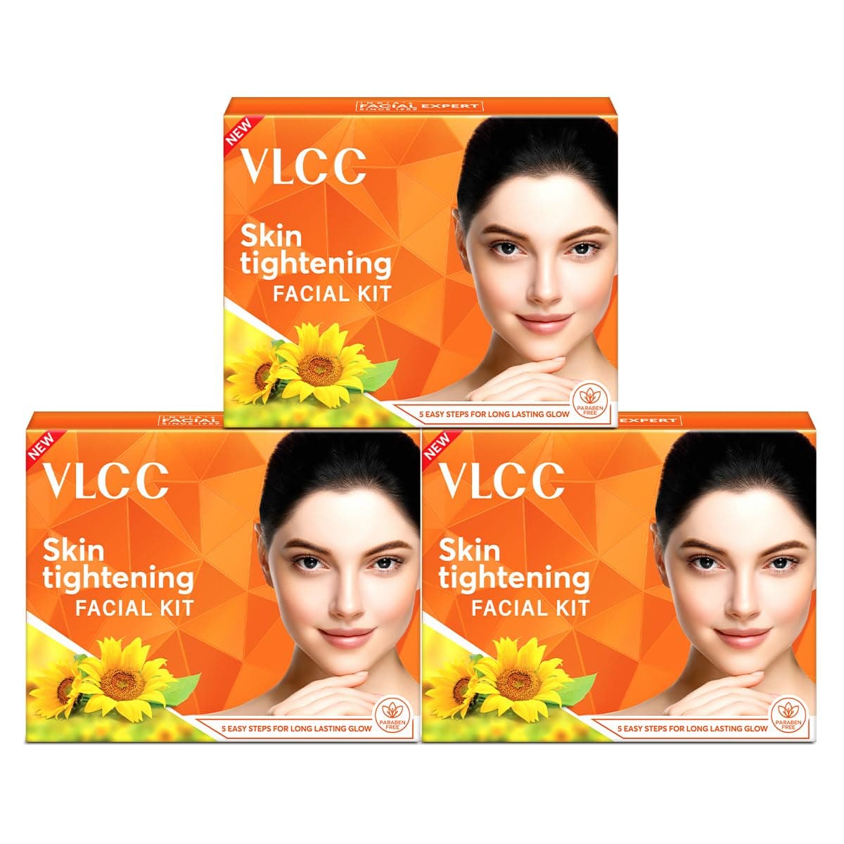 VLCC Skin Tightening Facial Kit - 25g X 3 (75g) (Pack of 3) | Skin Elasticity Facial | Helps Remove Toxins and Reduces Blemishes | With Berberry, Wheatgerm, Carrot Extract, and Geranium at ₹148 (67% Off) – Amazon