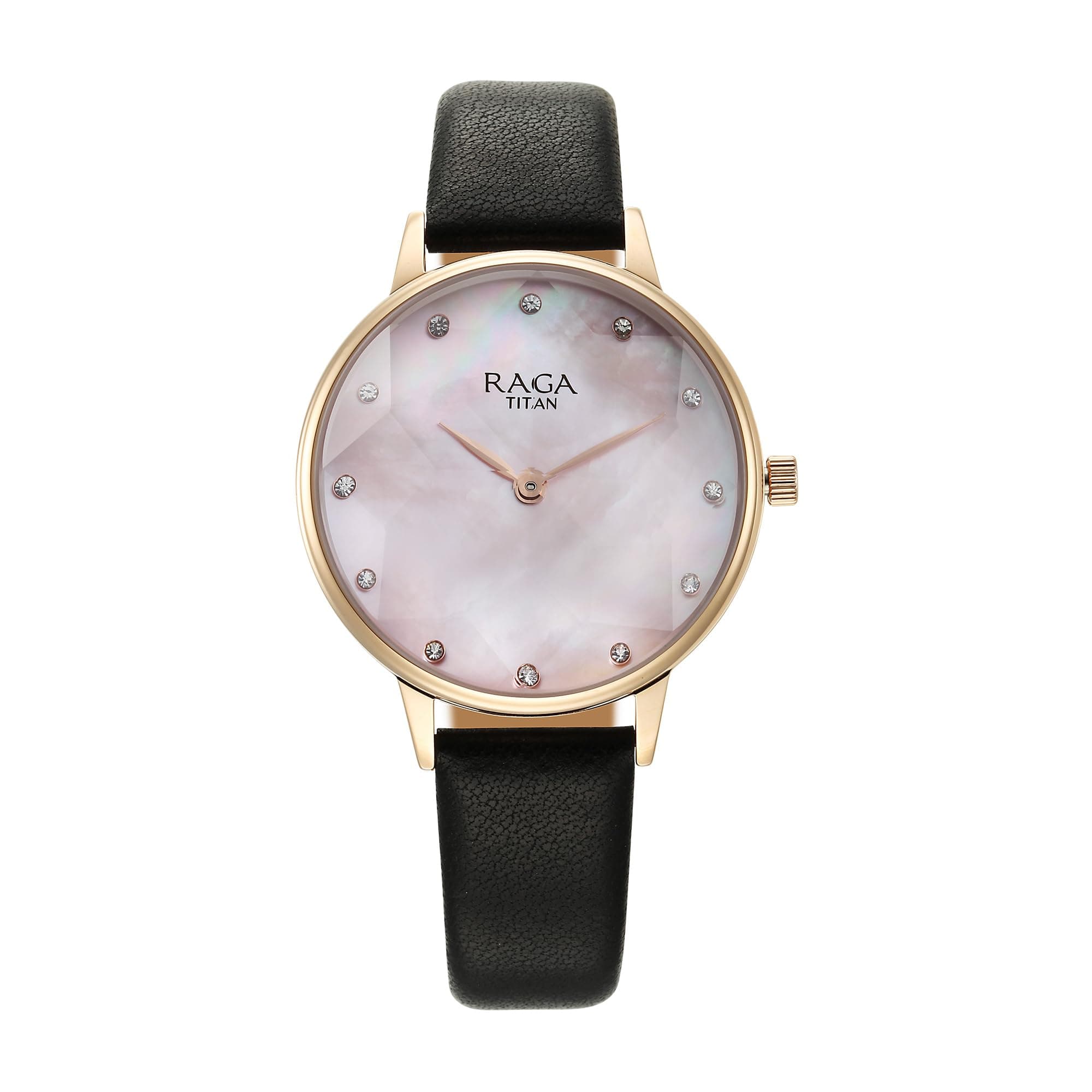 Titan Raga Showstopper Quartz Analog Mother of Pearl Dial Leather Strap Watch for Women at ₹3207 (40% Off) – Amazon