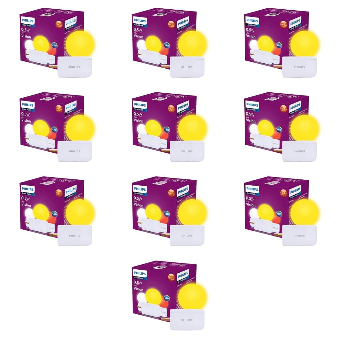 Philips Joy Vision 0.5W LED Night Lamp, Warm White, Pack of 10 at ₹499 – Amazon