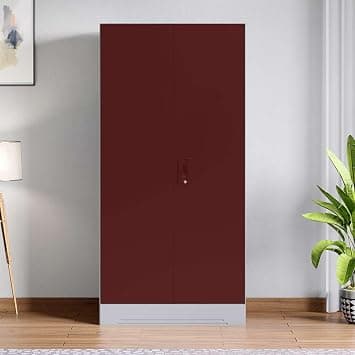 Interio by Godrej Almirah Slimline 2-Door Steel Almirah, Cupboard for Clothes (Russet), 1-Year Warranty, 2 Shelves at ₹16990 – Amazon