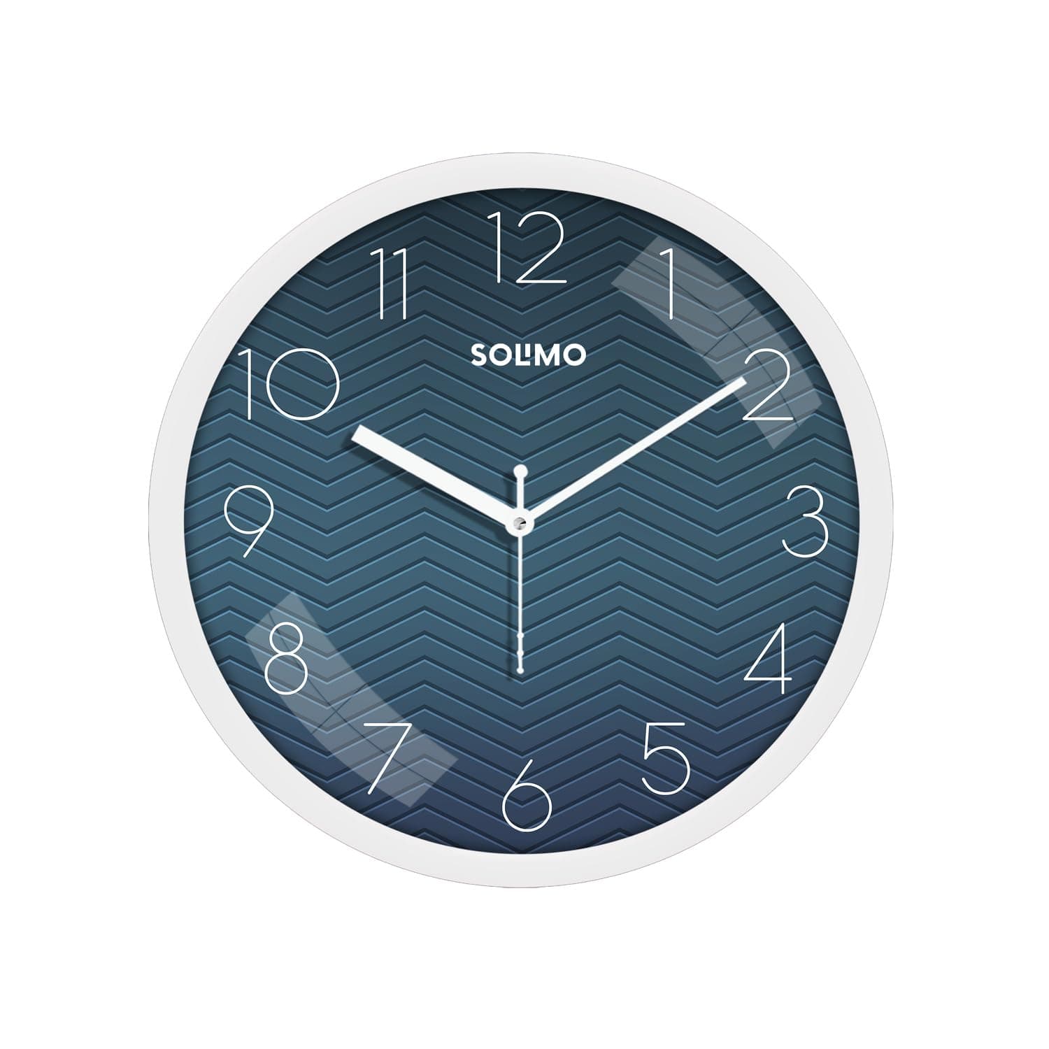 Amazon Brand - Solimo 11-Inch Classic & Modern and Stylish Silent Movement Wall Clock - White & Blue - Analog, Plastic Rs.359 @ Amazon at ₹359 (55% Off) – Amazon