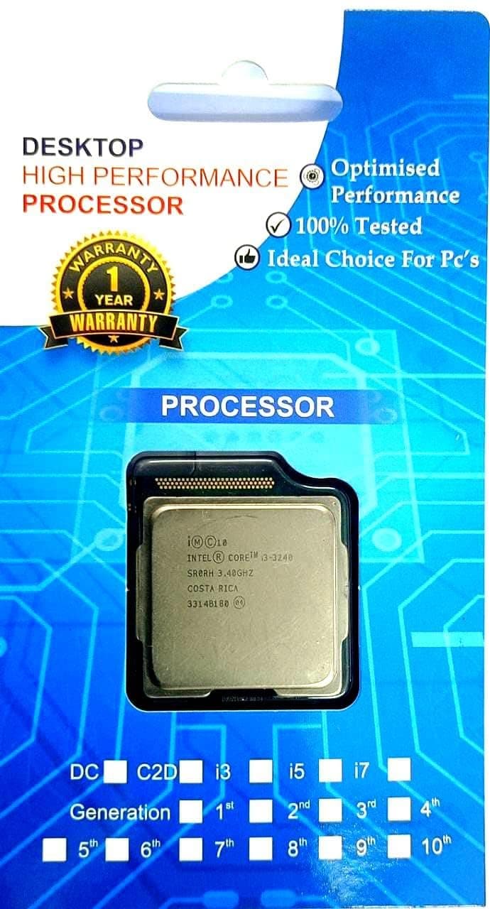 Intel Core i3-3240 3rd Gen Desktop Processor, 3.4GHz, LGA 1155 Socket, for H61 Boards
