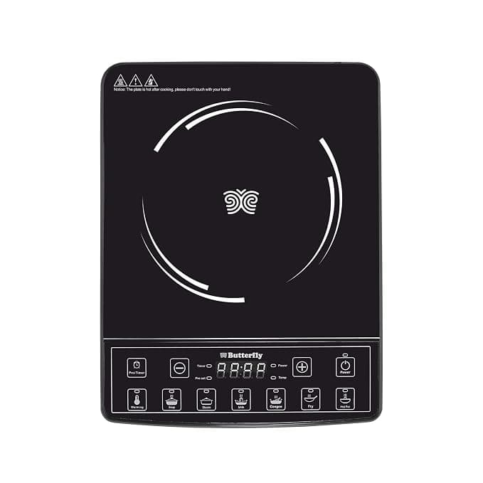 Butterfly Amaze Pro Induction Cooktop | 2000 W Power with 5.5 KV Surge Protection | 7 Preset Indian Menu Options With 3 Hrs Timer | Touch Bu at ₹3696 – Amazon