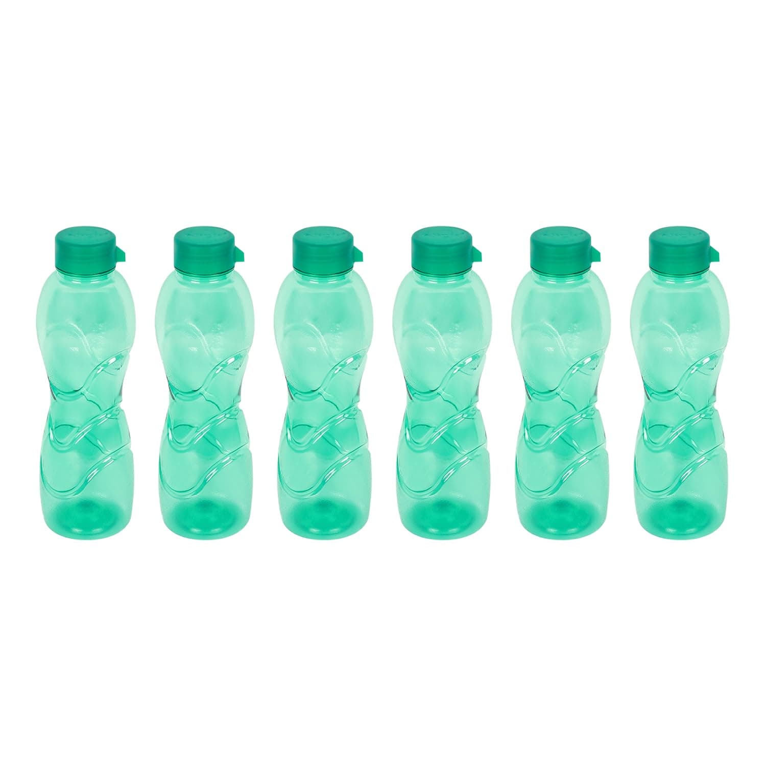 PEARLPET Trinity BPA-Free Water Bottle Set 1000ml, Pack of 6, Green