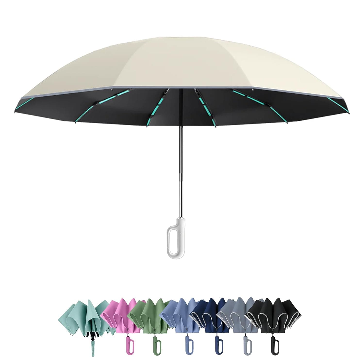PRIME PICK Compact Travel Umbrella With Reflective Strip, Windproof & UV Protection Anti-Slip Handle Lightweight 95% UV Block for Men, Women at ₹998 – Amazon