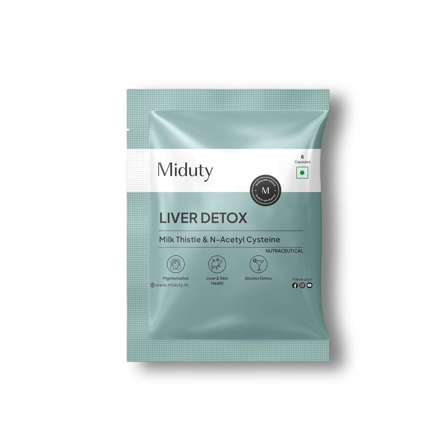 Miduty Liver Detox Supplement Milk Thistle with N-Acetyl Cysteine 900 mg | Natural Body Detox & Digestive Enzymes - Fatty Liver Care | Natur at ₹1 – Amazon
