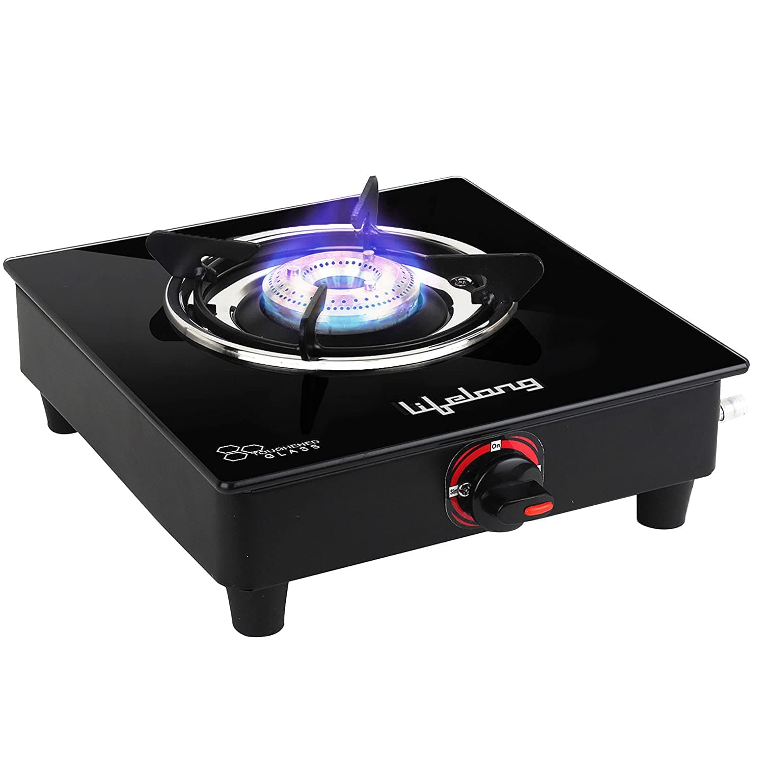 Lifelong LLGS201 Open Single Burner Glass Gas Stove (Black, 27 x 29 x 9 cm), Manual Ignition, Black at ₹851 (59% Off) – Amazon